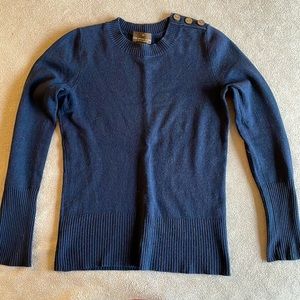 100% cashmere sweater, navy blue, slim fit